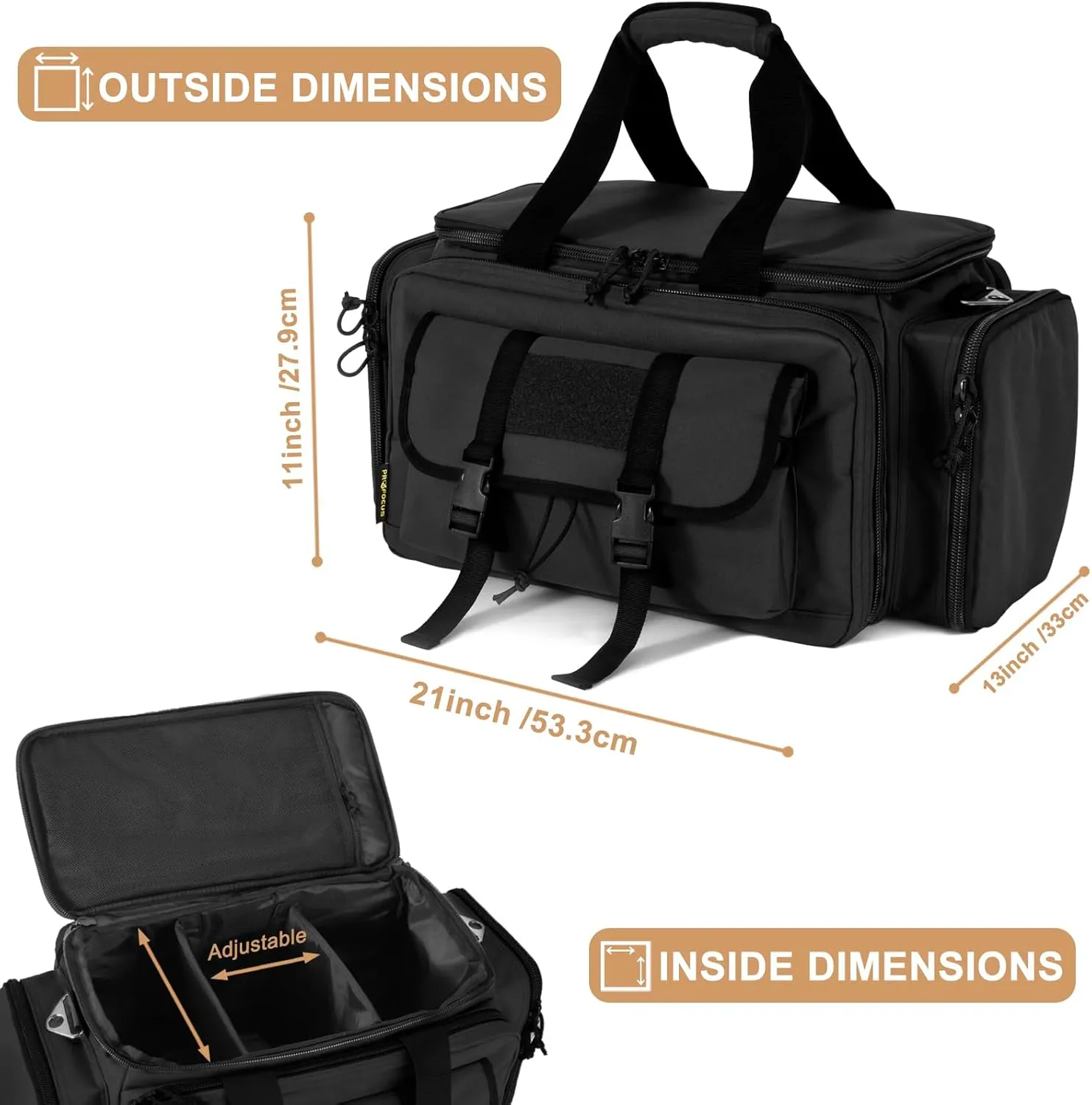 Large Range Bag -Tactical 4  Pistol Case Gun Bag with Lockable Zippers for Shooting Range Outdoor Hunting Handgun Revolver Gun Carrying Pistol Case for Handguns and Ammo