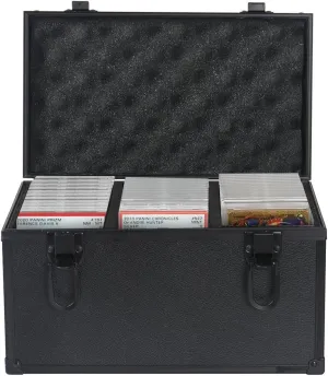 Large Trading Card Storage Box Holds 300  Cards, Adjustable Dividers, Acid-Free & Durable Plastic, Secure Organizer for Sports, and Collectible Cards with 3 Sponge partition