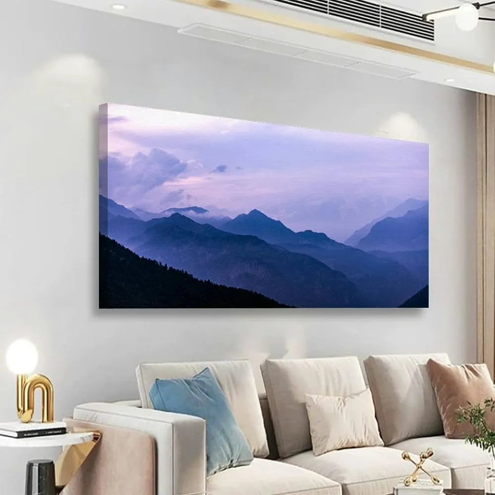 Large Wall Art Decor for Living Room Bedroom Bathroom Canvas Wall Art Framed Italian Alps mountains misty landscape Prints Artwork Painting Pictures Kitchen 24x48