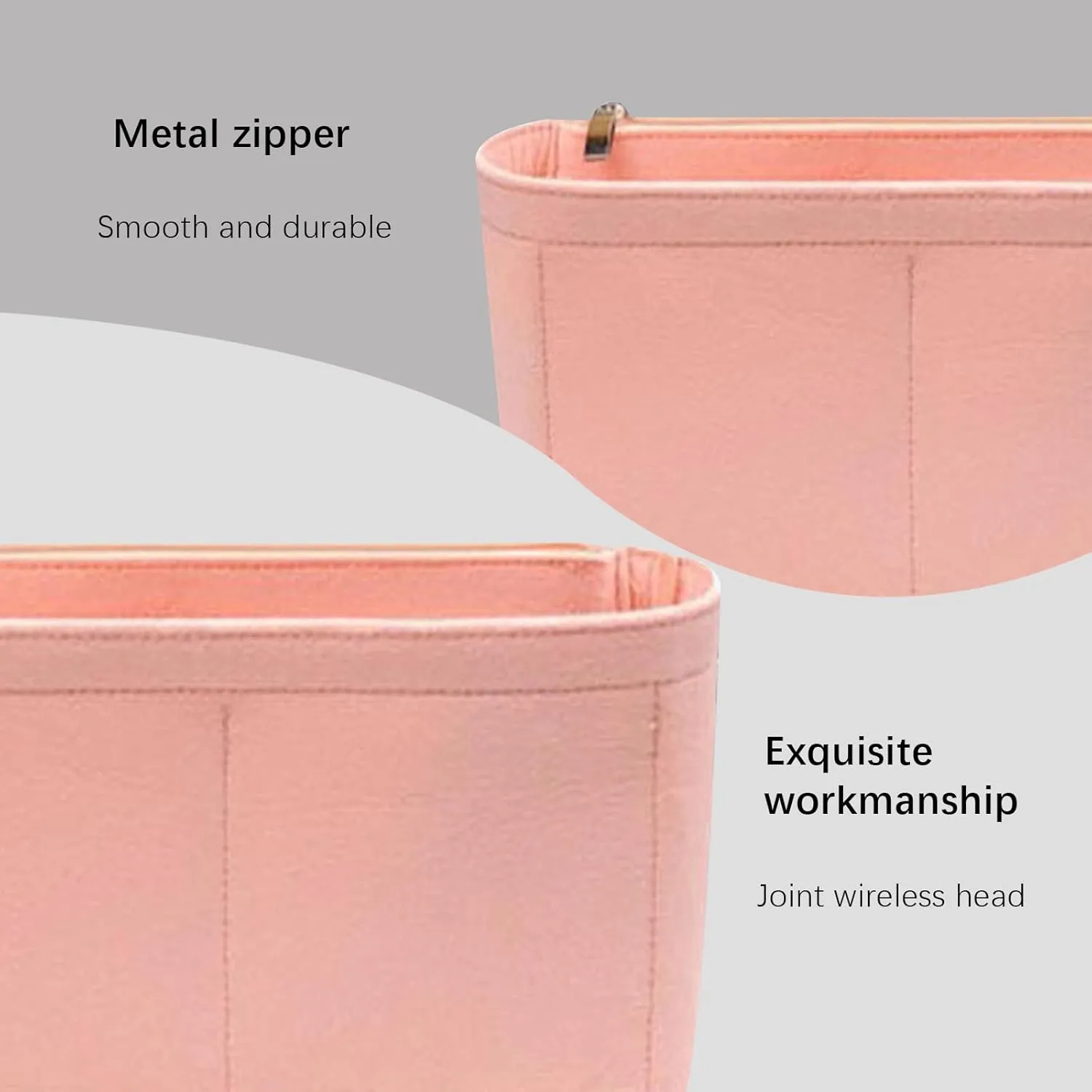 Lckae Purse Organizer For Chanel 22 Handbag - Single Shoulder Felt Insert Y081 Pink-Mini