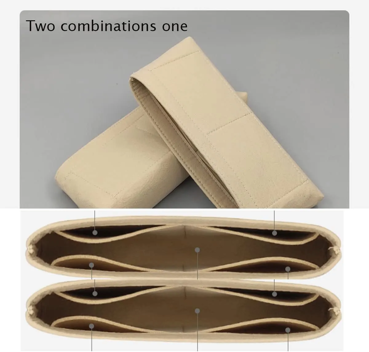 Lckaey Bag Organizer For coco handle large bag organizer Felt insert 2020beige-L