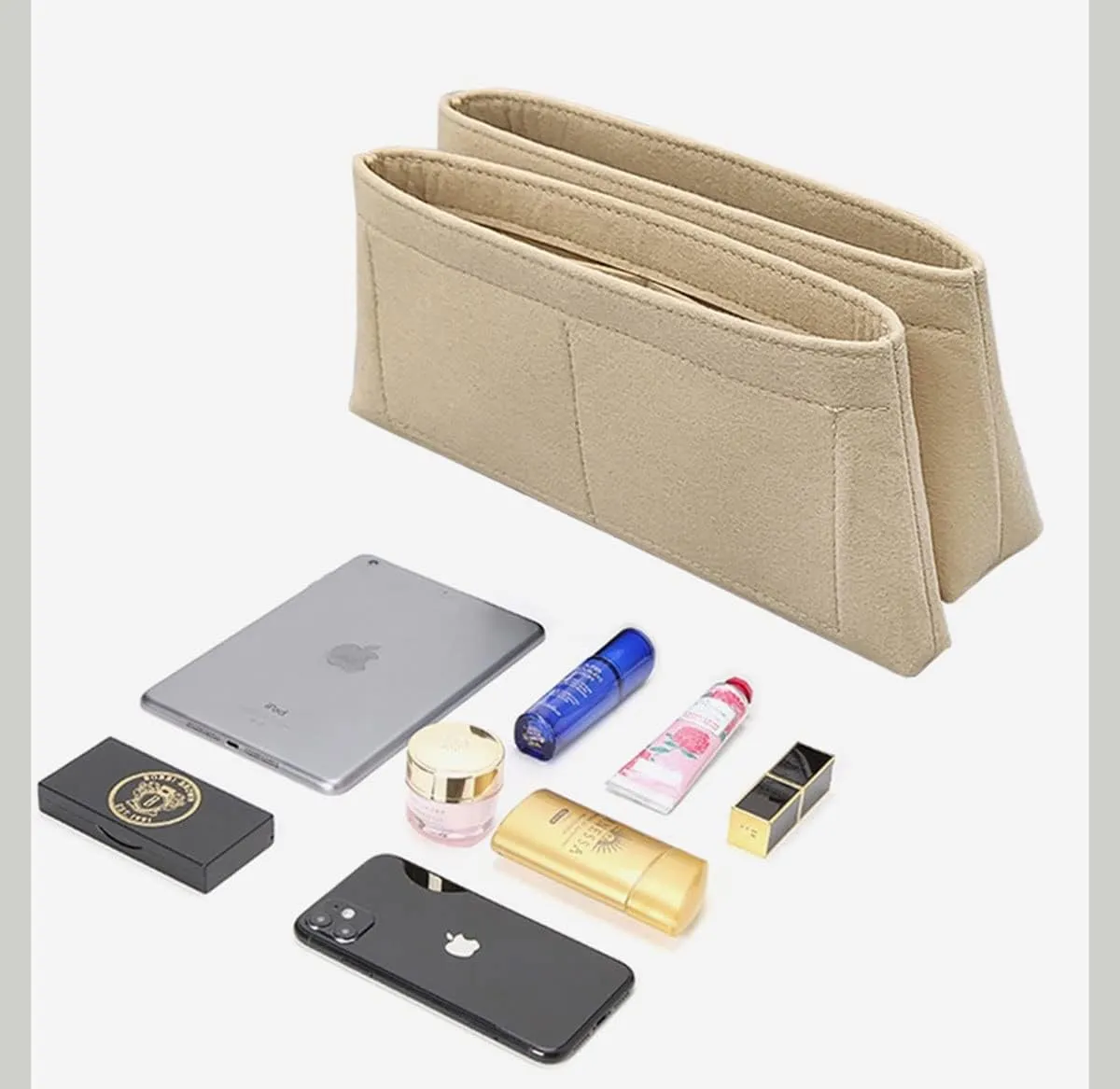Lckaey Bag Organizer For coco handle large bag organizer Felt insert 2020beige-L