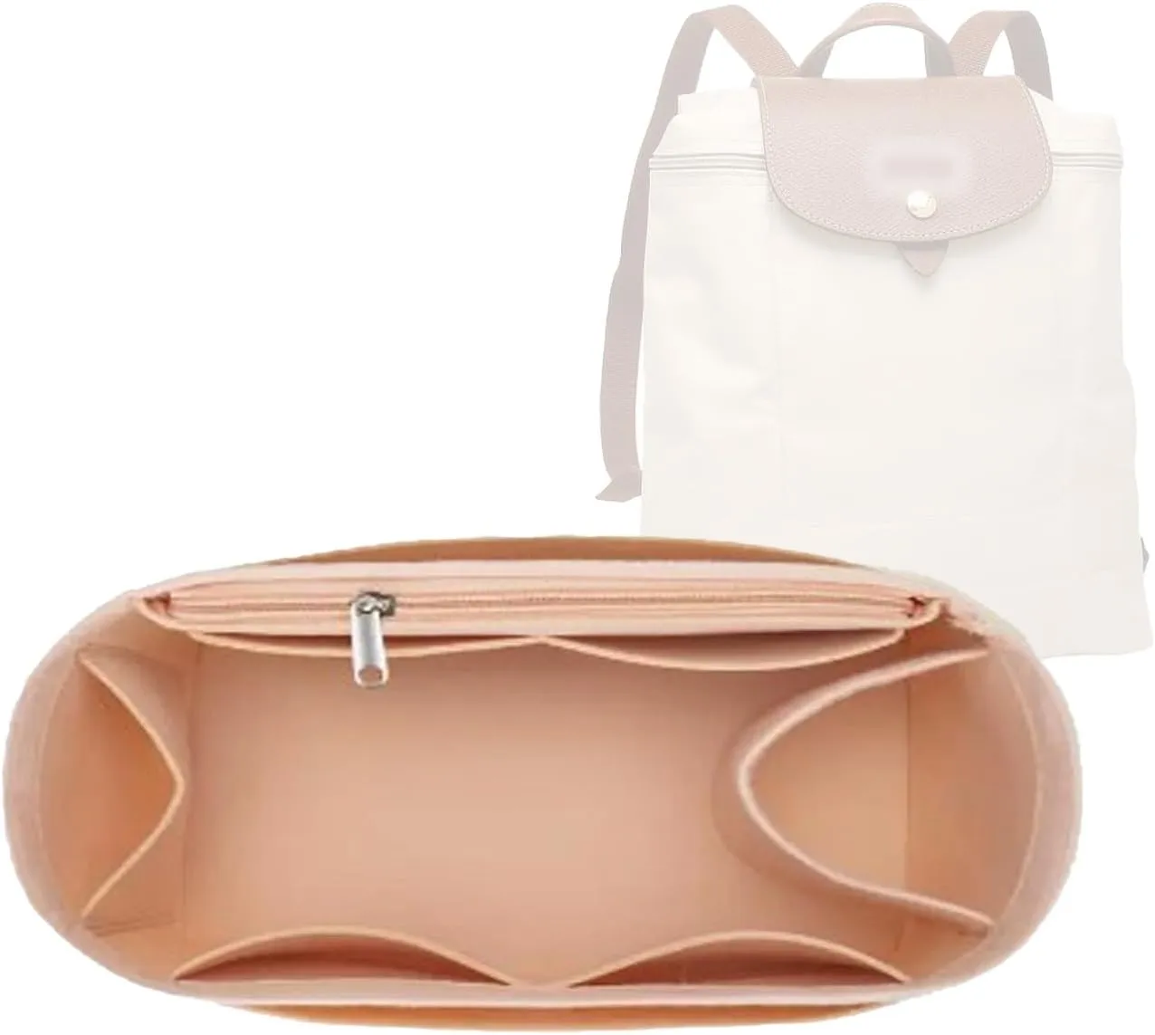 Lckaey Bag Organizer for Le Pliage Backpack - Felt Knapsack Purse Insert - Y083-Pink