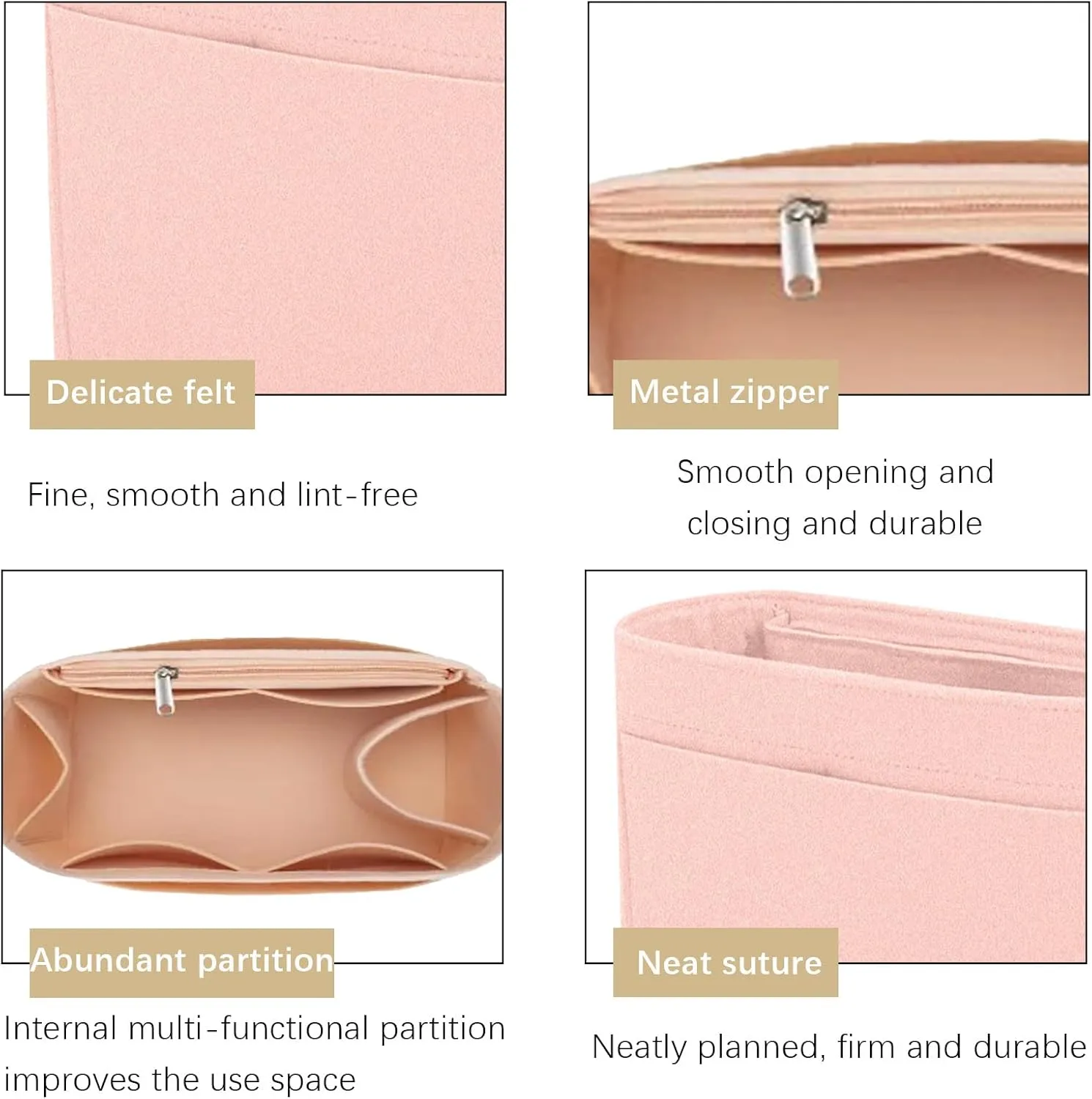 Lckaey Bag Organizer for Le Pliage Backpack - Felt Knapsack Purse Insert - Y083-Pink
