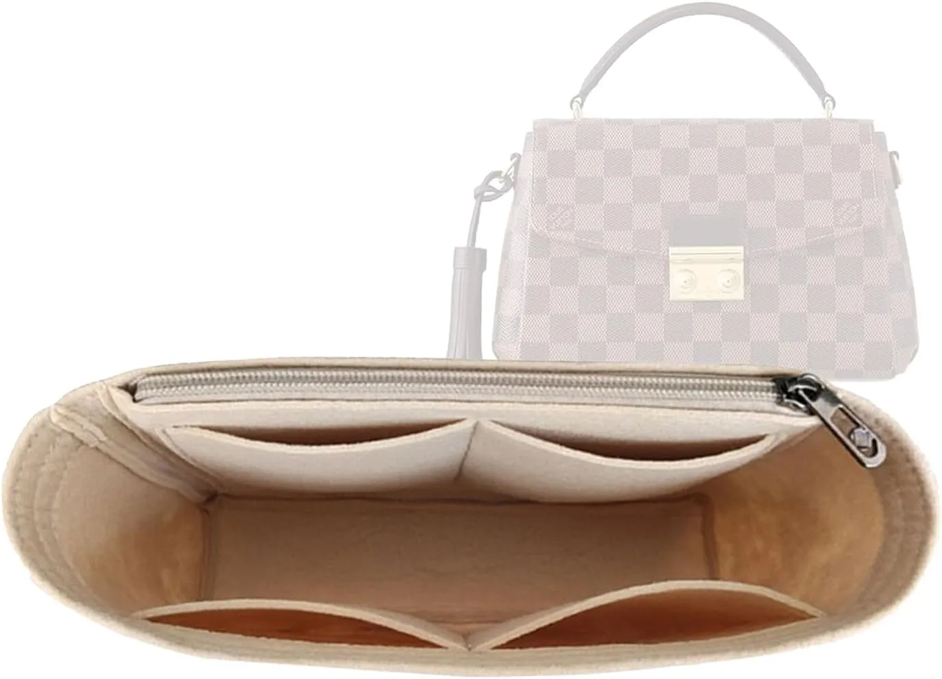 Lckaey bag organizer for lv croisette insert small bag crayon Organizer insert Y079-Khaki