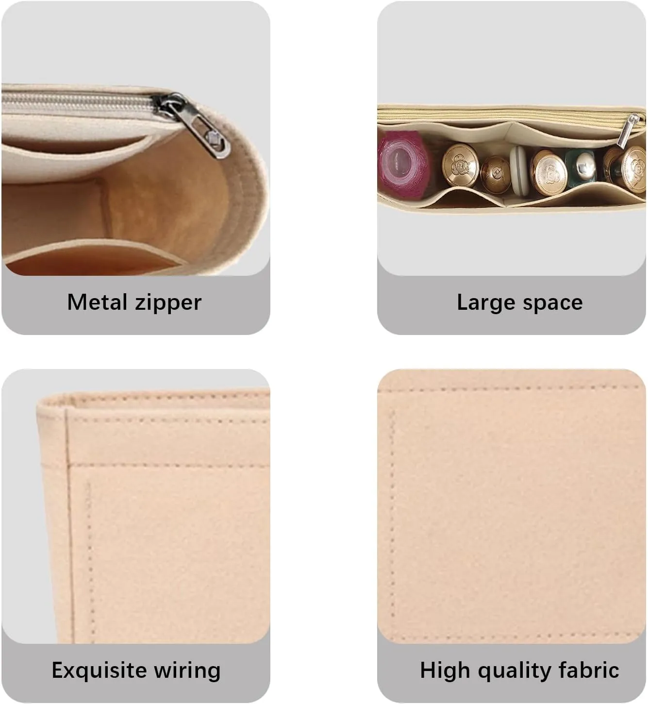 Lckaey bag organizer for lv croisette insert small bag crayon Organizer insert Y079-Khaki