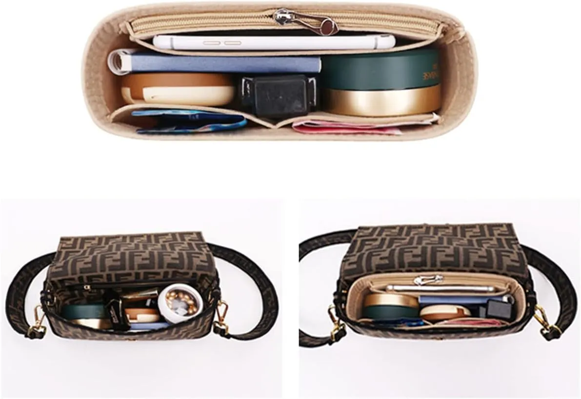Lckaey bags organizer for baguette bag insert for baguette purse 2090Beige-M