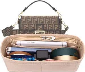 Lckaey bags organizer for baguette bag insert for baguette purse 2090Beige-M
