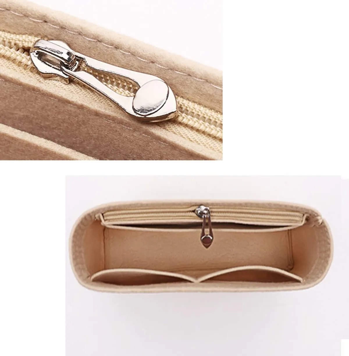 Lckaey bags organizer for baguette bag insert for baguette purse 2090Beige-M