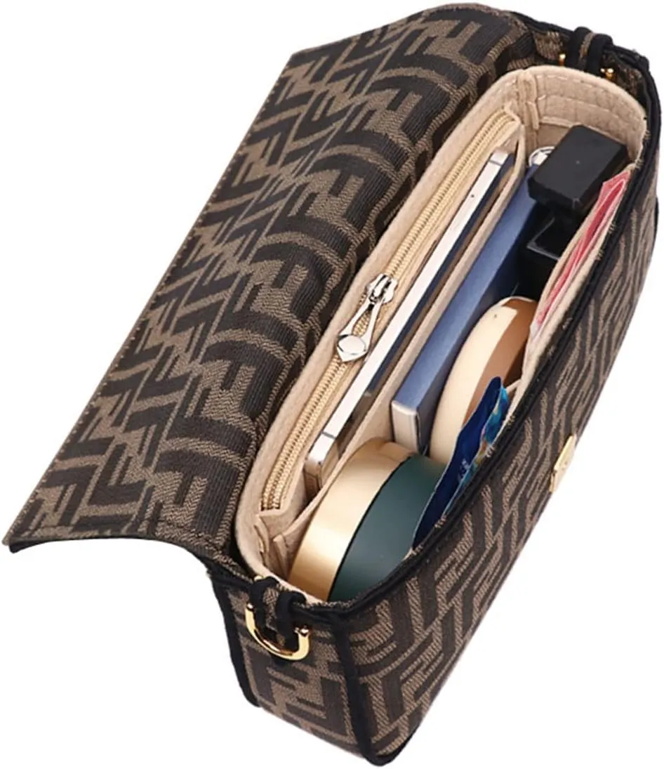 Lckaey bags organizer for baguette bag insert for baguette purse 2090Beige-M