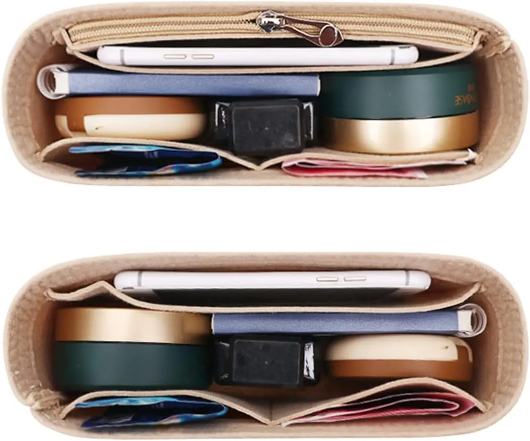 Lckaey bags organizer for baguette bag insert for baguette purse 2090Beige-M