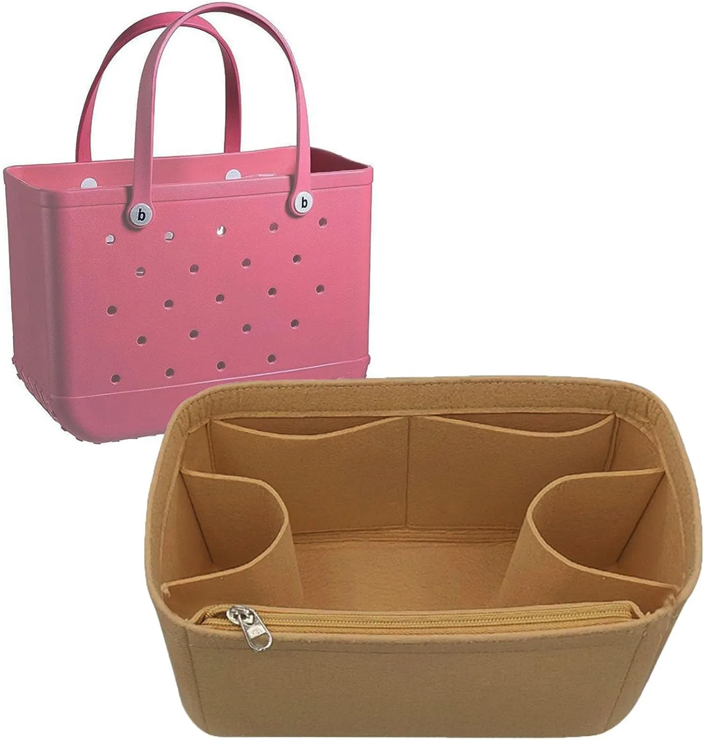 Lckaey Beach Bag Organizer for bogg bag accessories medium Storage bag divider insert 3018camel-M