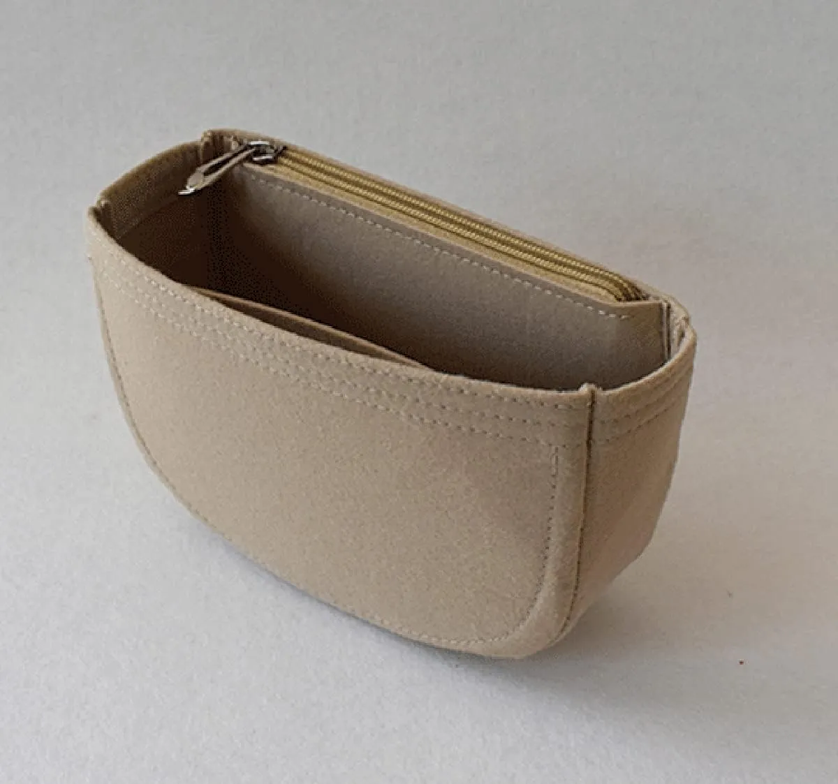 Lckaey Felt Insert Purse Organizer for saddle bag bobby liner bag handbag storage bag 2045beige-S