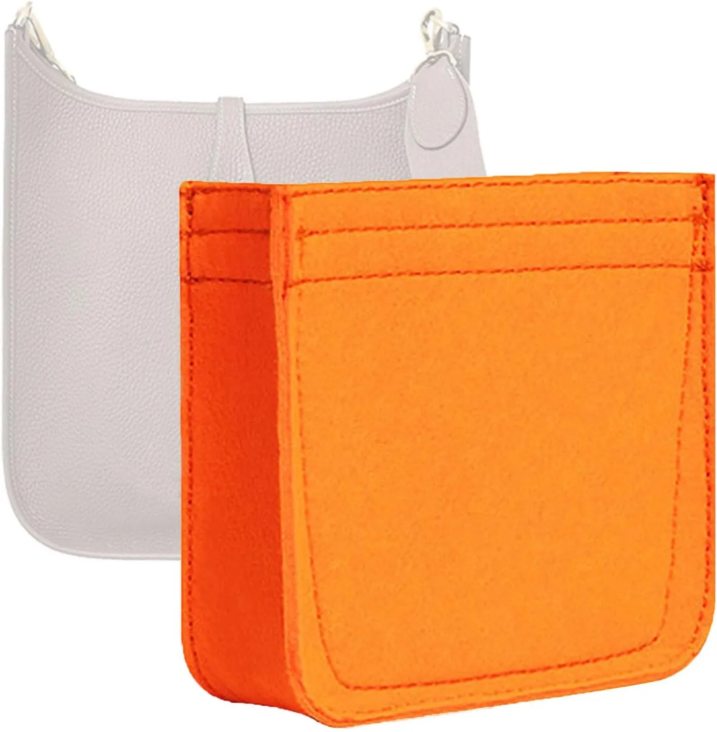 Lckaey Felt Organizer- for Evelyne 16 Bags Insert- Handbag insert Purse-1003Orange-S