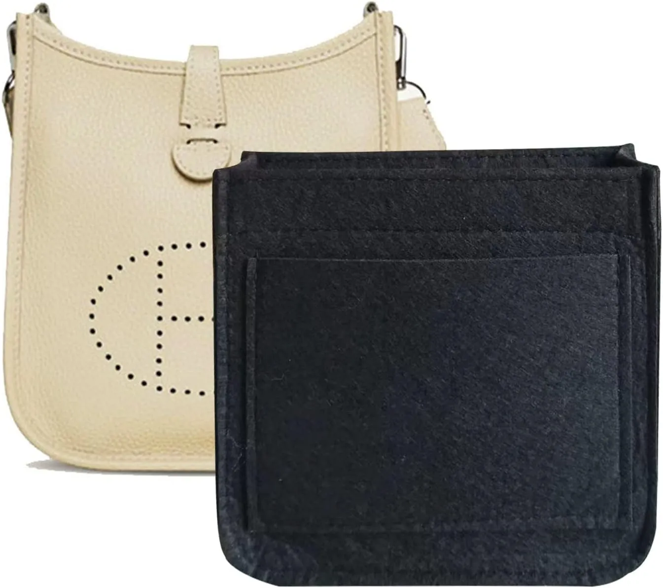 Lckaey Felt Organizer-for Hermes Evelyne III tpm pm gm Bag Insert Mini 16 29 33 Bag Purse Organizer Y003 black-S