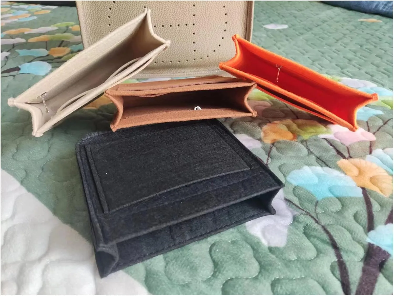 Lckaey Felt Organizer-for Hermes Evelyne III tpm pm gm Bag Insert Mini 16 29 33 Bag Purse Organizer Y003 Khaki-S