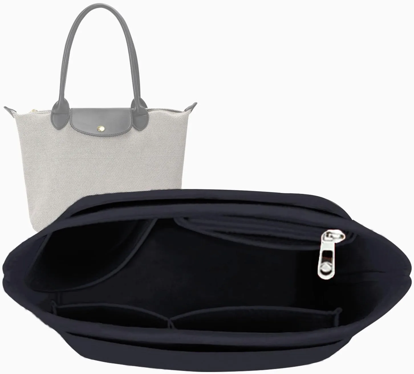 Lckaey Felt Organizer-for le pliage bag organizer insert Y012-darkgrey-M