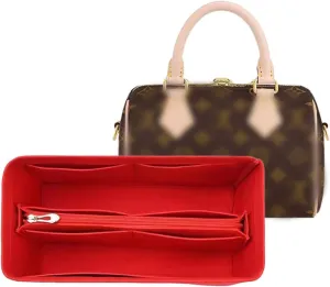 Lckaey handbag organizer for speedy 25 organizer insert Tote Bag and hand bag organizer insert Y095crimson-M