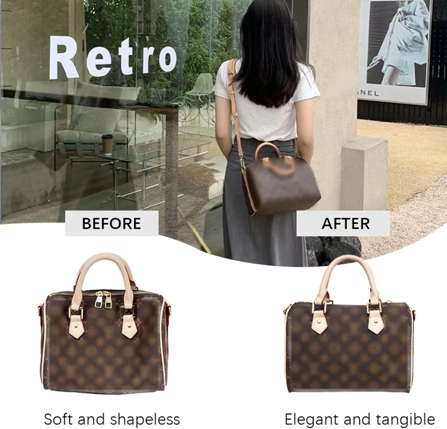 Lckaey handbag organizer for speedy 25 organizer insert Tote Bag and hand bag organizer insert Y095crimson-M