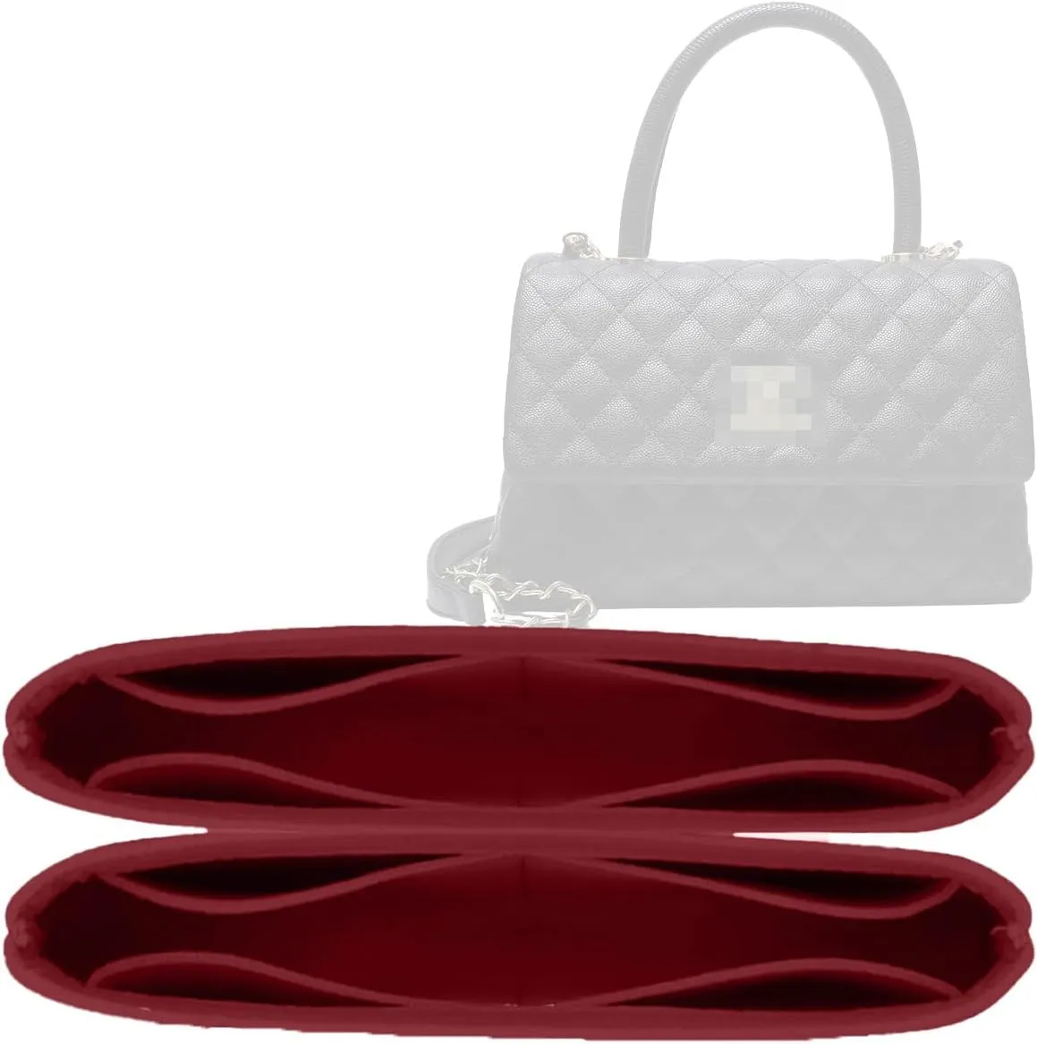 Lckaey Organizer Insert For chanel coco Handbag Felt Organizer bag coco coir insert Y080wine red-M