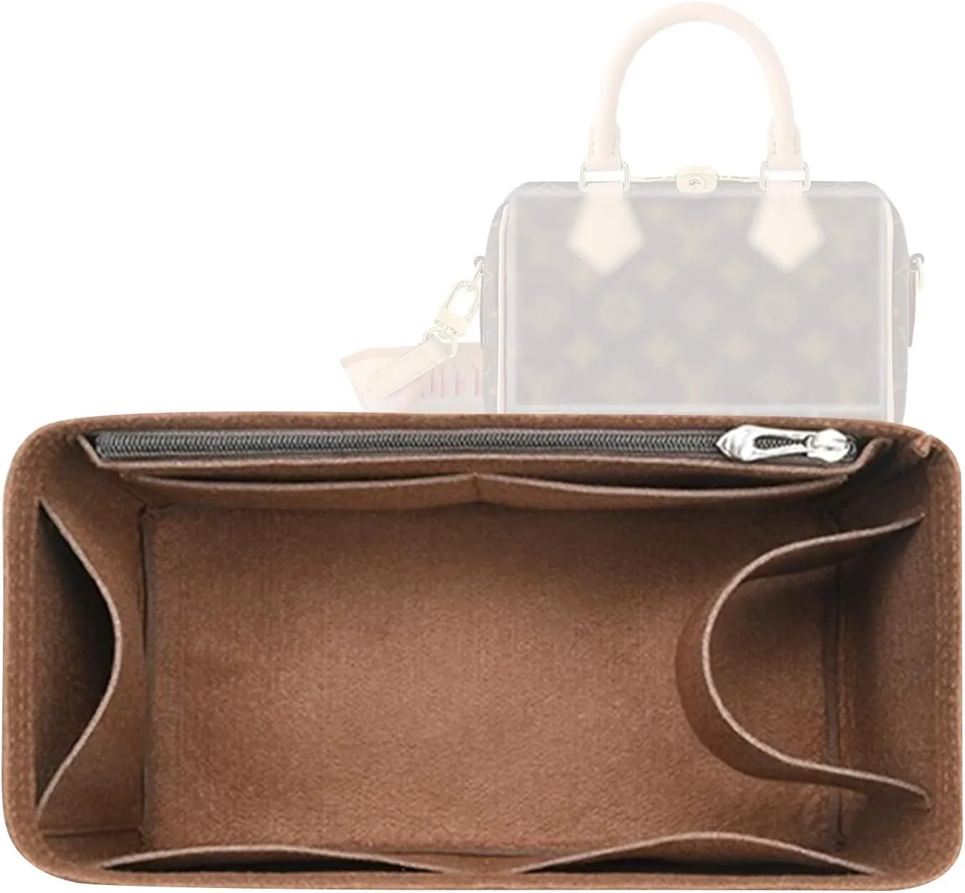 Lckaey organizer insert for Speedy 30 HandBag insert and Tote Bag organizer insert Y073Coffee-L