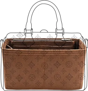Lckaey organizer insert for Speedy 30 HandBag insert and Tote Bag organizer insert Y073Coffee-L