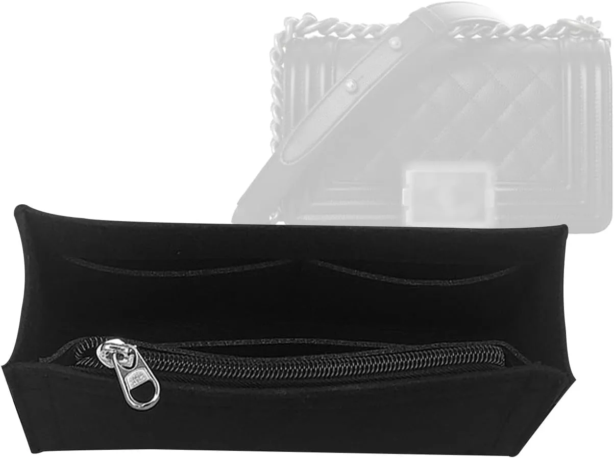 Lckaey Purse insert bag insert organizer for chanel medium leboy Y094black-M