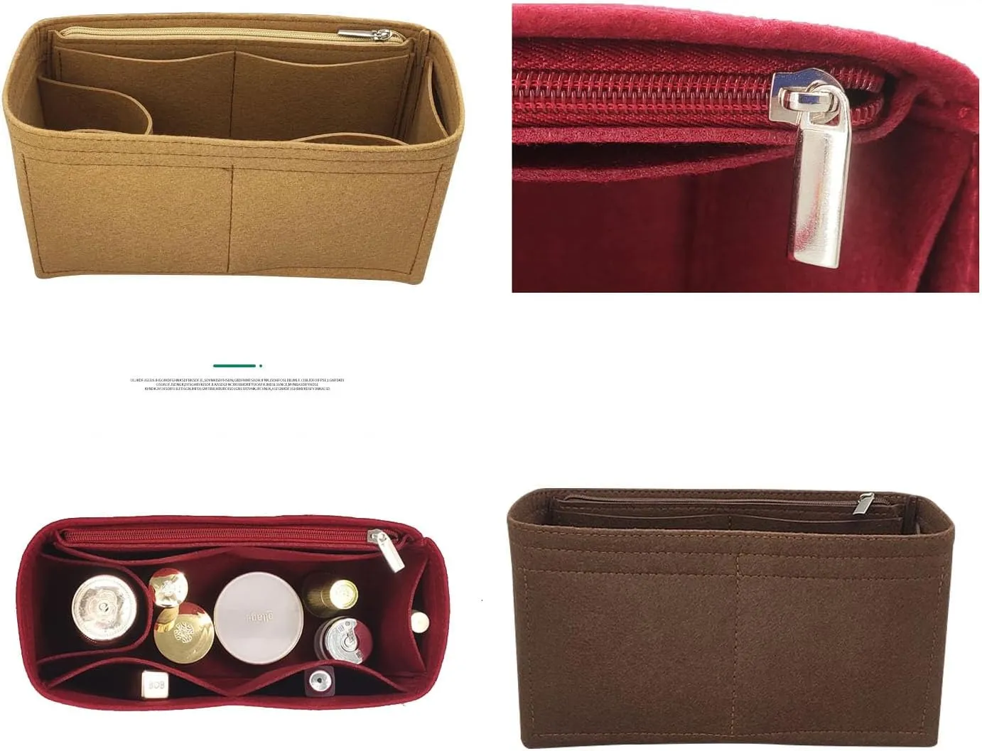 Lckaey Purse Insert for carryall organizer for purse bags women lcarryall tote golf cart parts bag on wheels travel