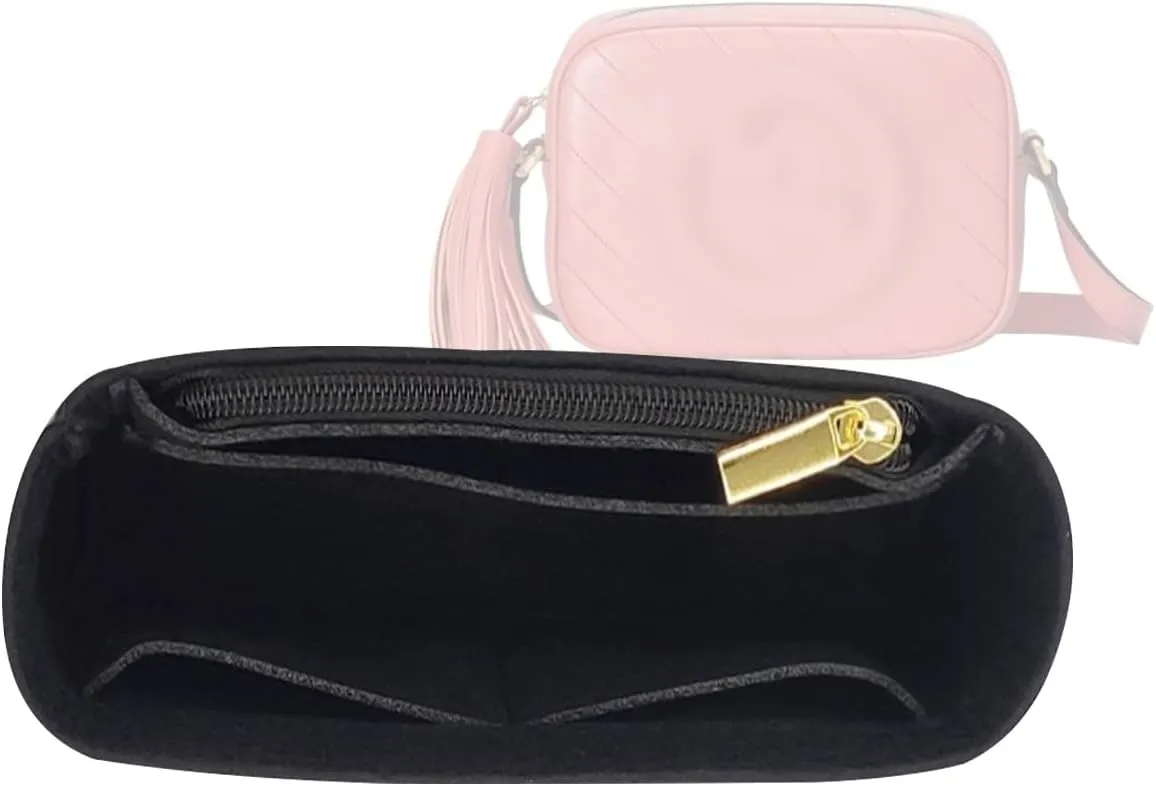 Lckaey Purse insert For gucci soho disco bag organizer disco bed organizer Felt insert Y087-black