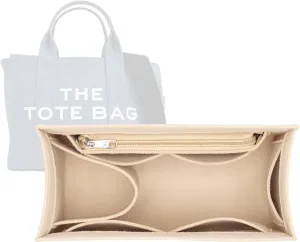 Lckaey purse insert organizer for marc jacobs small tote bag Felt insert Y065Khaki-S