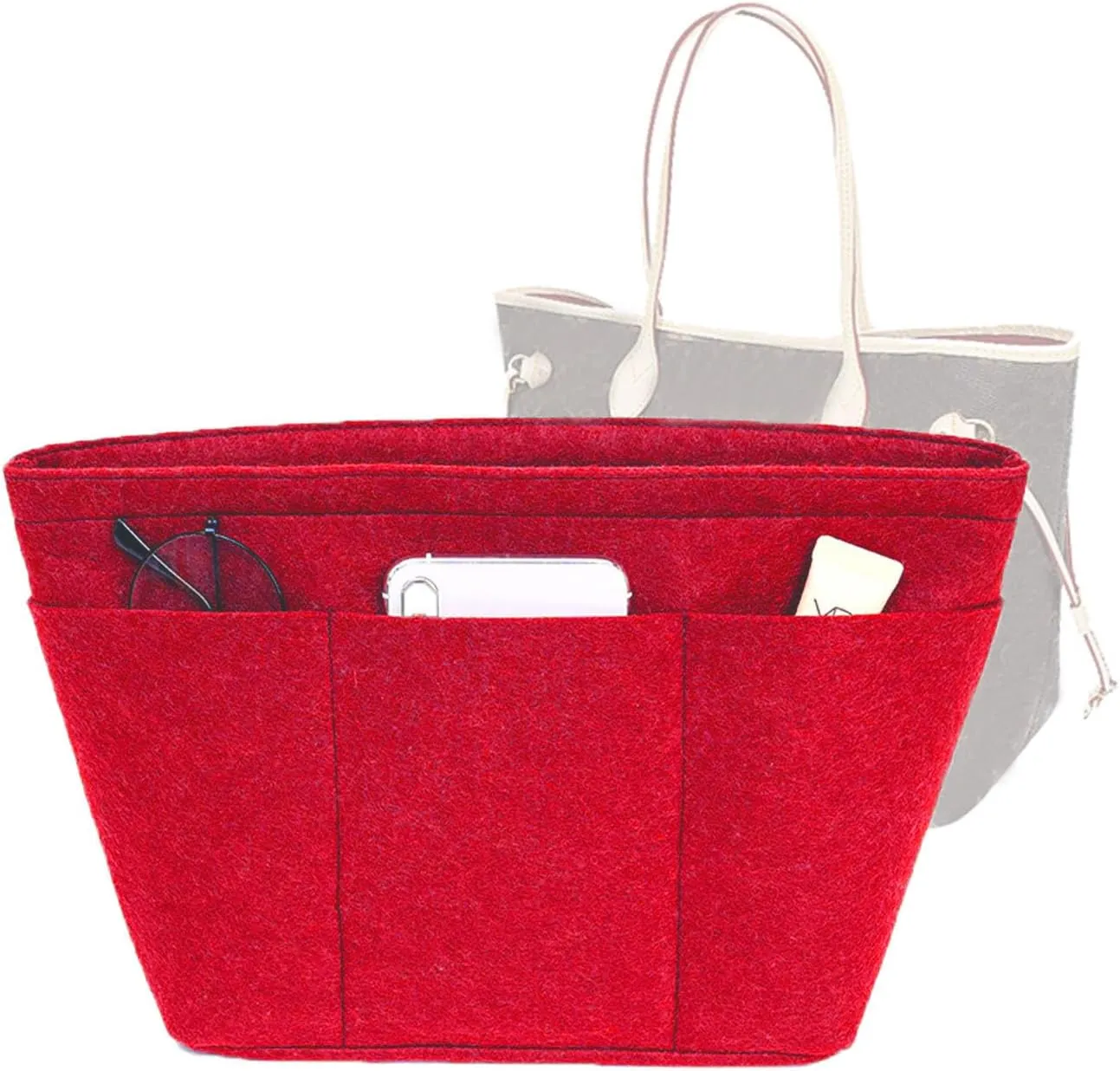 Lckaey purse insert organizer insert for tote mm organizer 1075Claret-M