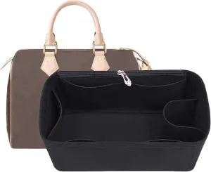 Lckaey Purse Inserts for Speedy 35 Organizer Insert, for monogram bag, HandBag protective insert Tote Bag and hand bag protector, organizer insert 1083black-XL