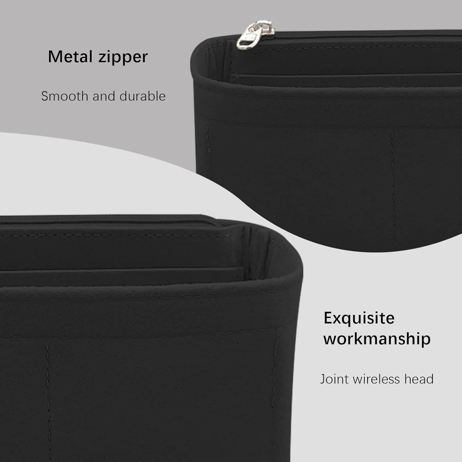 Lckaey Purse Organizer for Chanel 22 Handbag, Single Shoulder Felt Insert Y081black-S