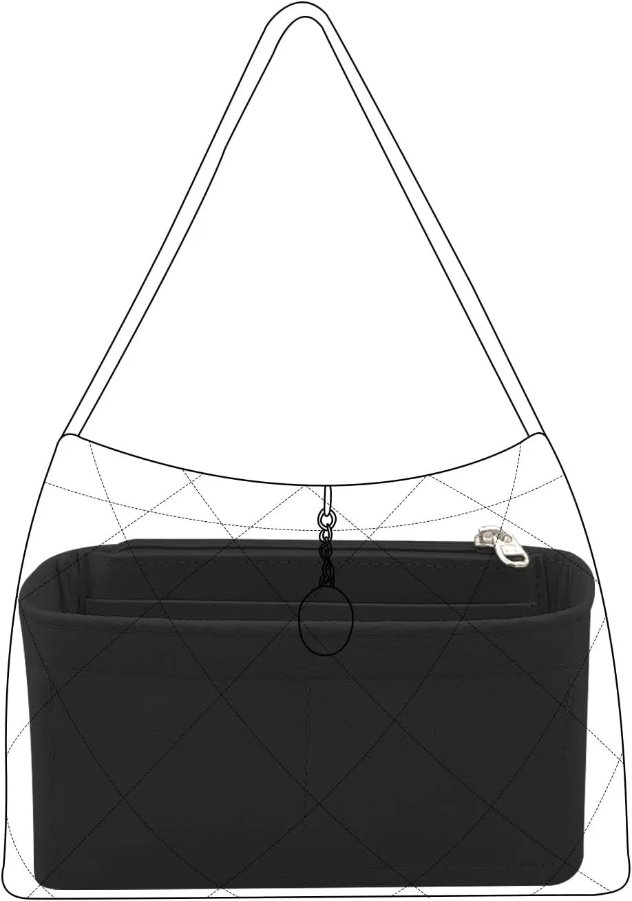 Lckaey Purse Organizer For Chanel 22 Handbag - Single Shoulder Felt Organizer Insert Y081(Black-Mini)