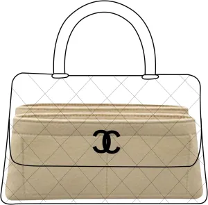 Lckaey Purse Organizer for chanel coco handle organizer medium Handbag Felt Organizer Insert Y080Khaki-M