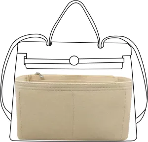 Lckaey Purse Organizer for Hermes Herbag 31 and 39, Felt Insert Bag for Women Y093Khaki-37.5
