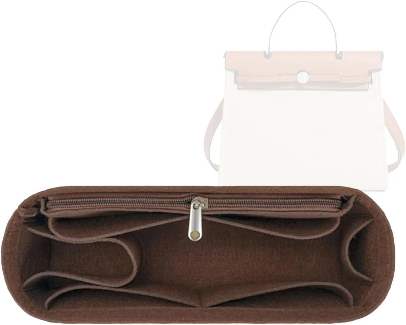 Lckaey Purse Organizer for Hermes Herbag 31 Insert Bag - Women's Felt Organizer Y093coffee-26.5