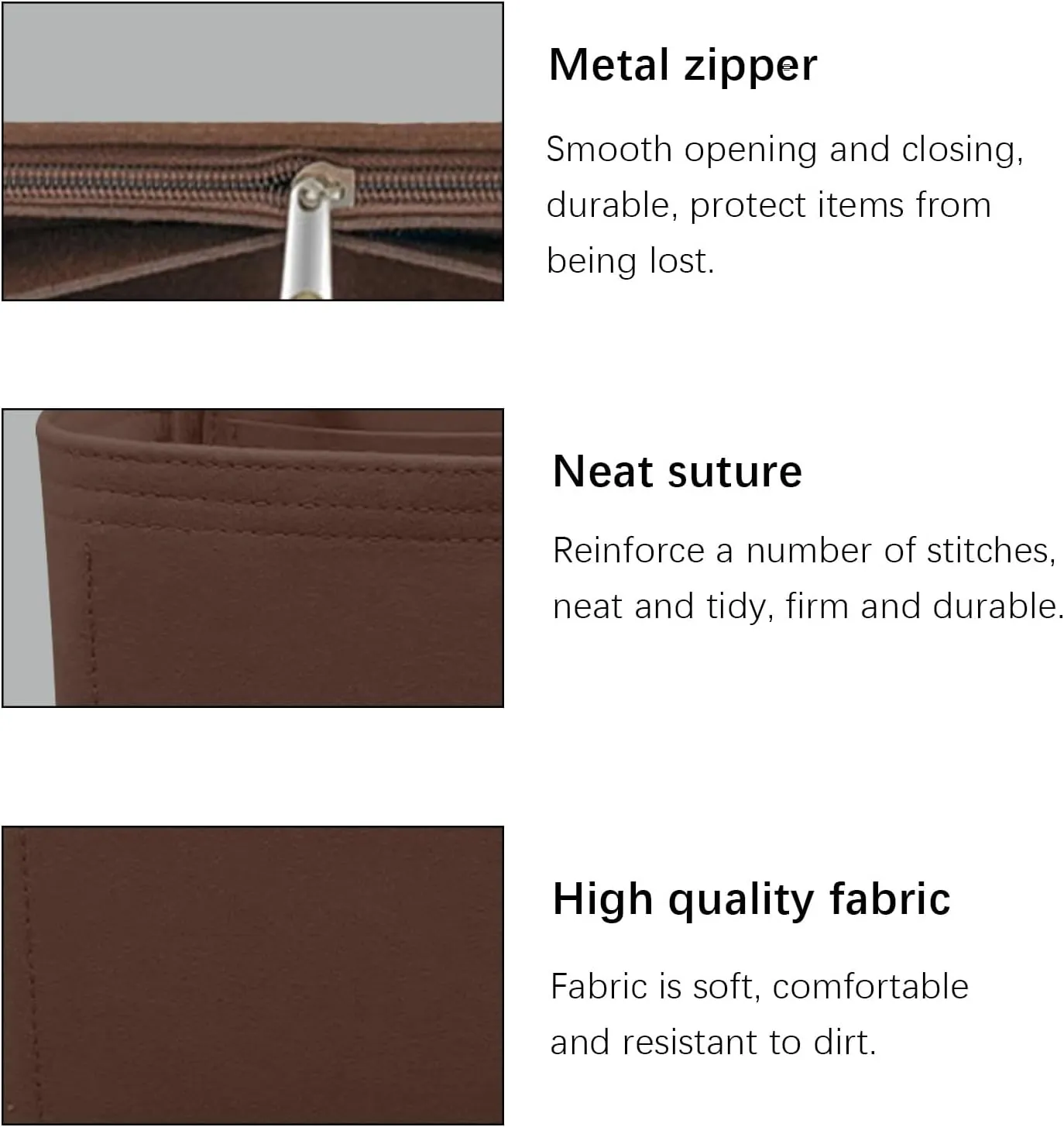 Lckaey Purse Organizer for Hermes Herbag 31 Insert Bag - Women's Felt Organizer Y093coffee-26.5