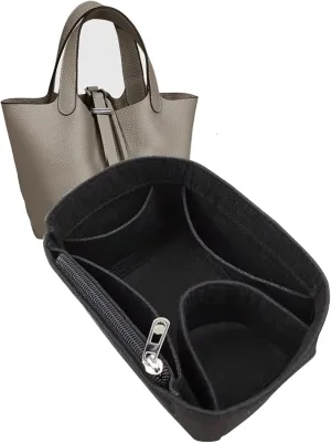 Lckaey Purse Organizer for picotin 18 22 bag felt insert 1098black -M