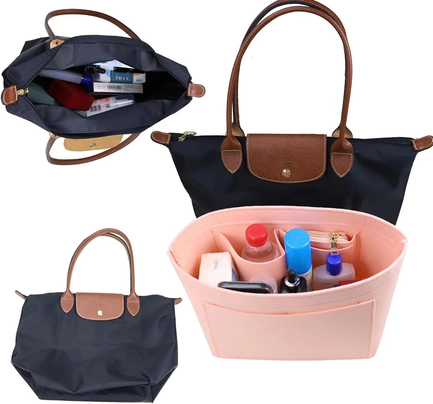 Lckaey Purse Organizer Insert for bags for women(Large) Handbags Organizer1012pink-L