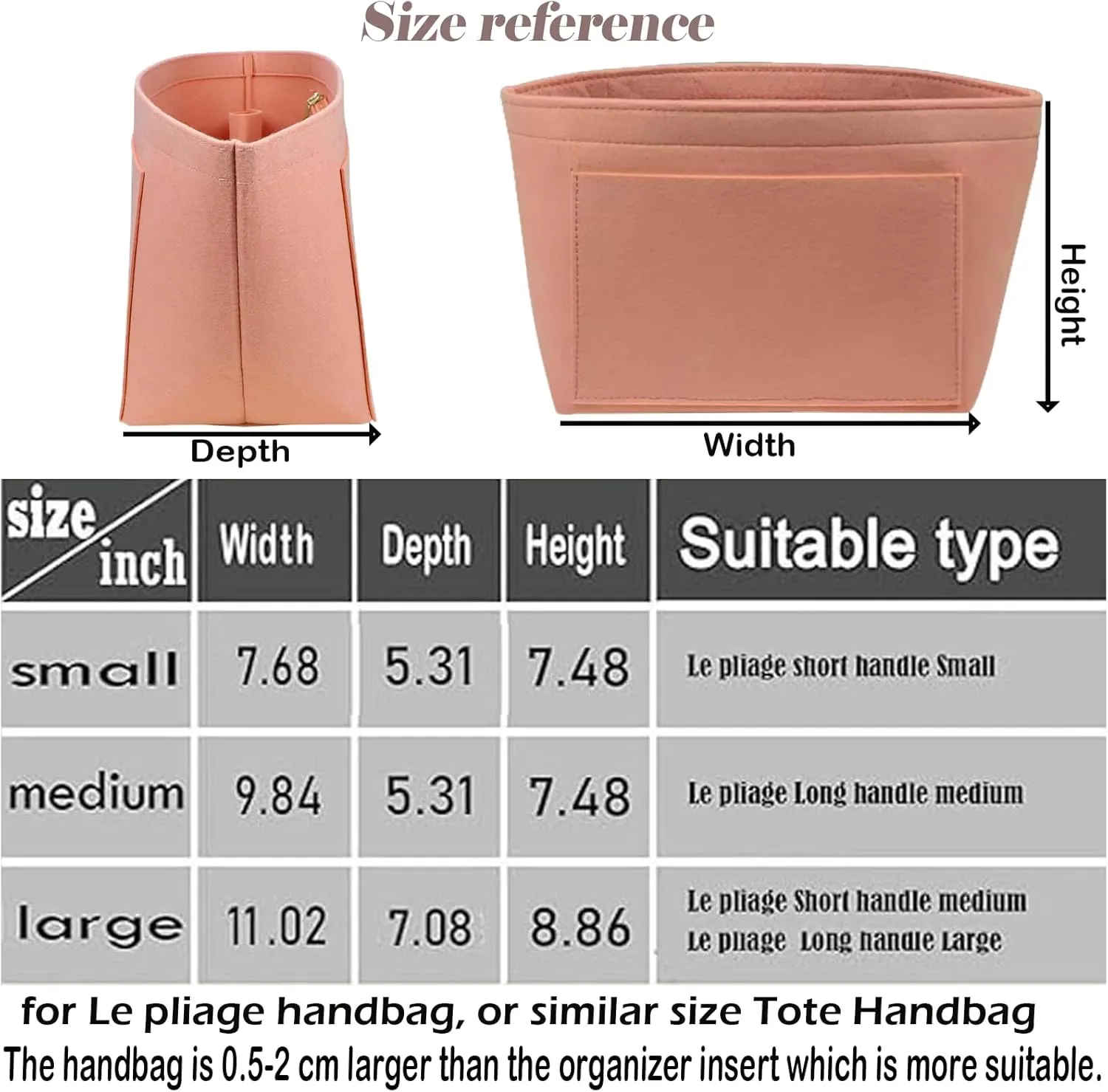 Lckaey Purse Organizer Insert for bags for women(Large) Handbags Organizer1012pink-L