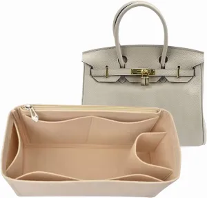 Lckaey Purse Organizer insert for birkin 30 insert organizer1099beige-M
