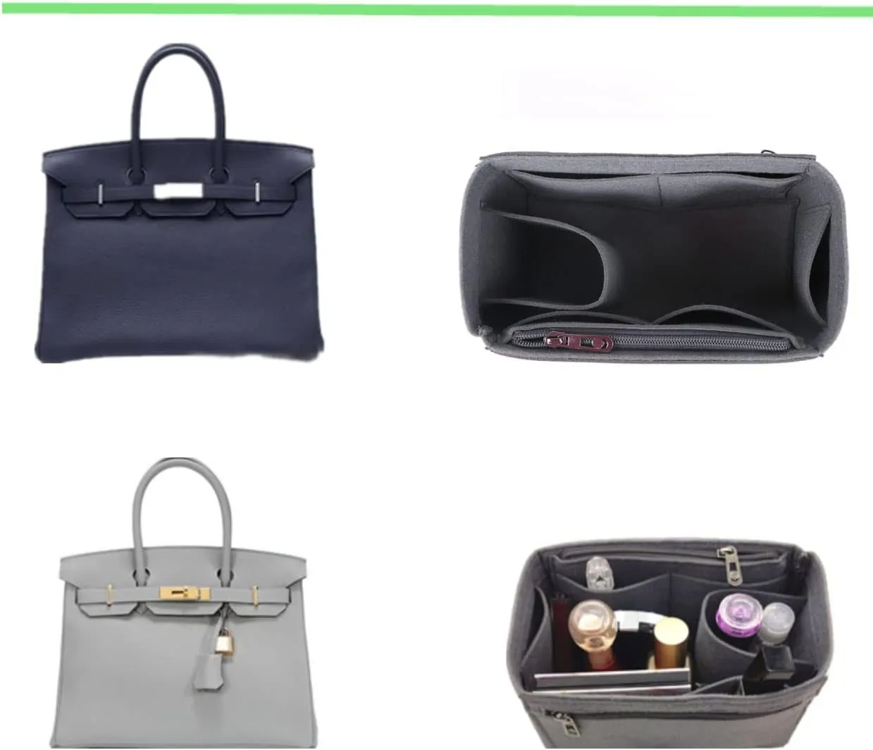 Lckaey Purse Organizer insert for birkin insert 35 bag organizer1099grey-L