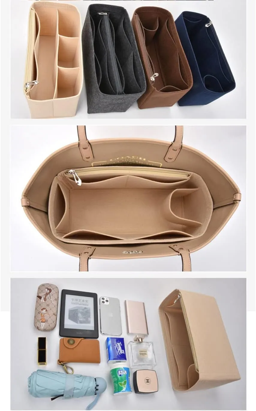 Lckaey Purse Organizer Insert for coach bag insert tote organizer purse small hand large1082brown side pull-S