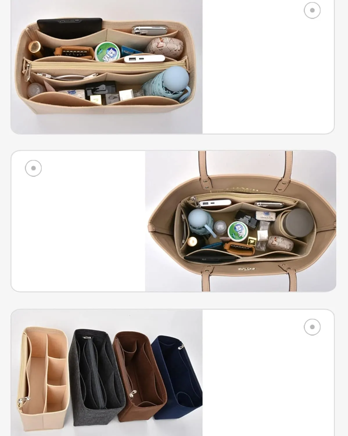 Lckaey Purse Organizer Insert for coach bag insert tote organizer purse small hand large1082brown side pull-S