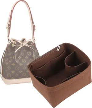 Lckaey Purse Organizer insert for LV NOE BB Petit NOE NM storage bag Organizer With Zipped pocket Y059coffee-Large