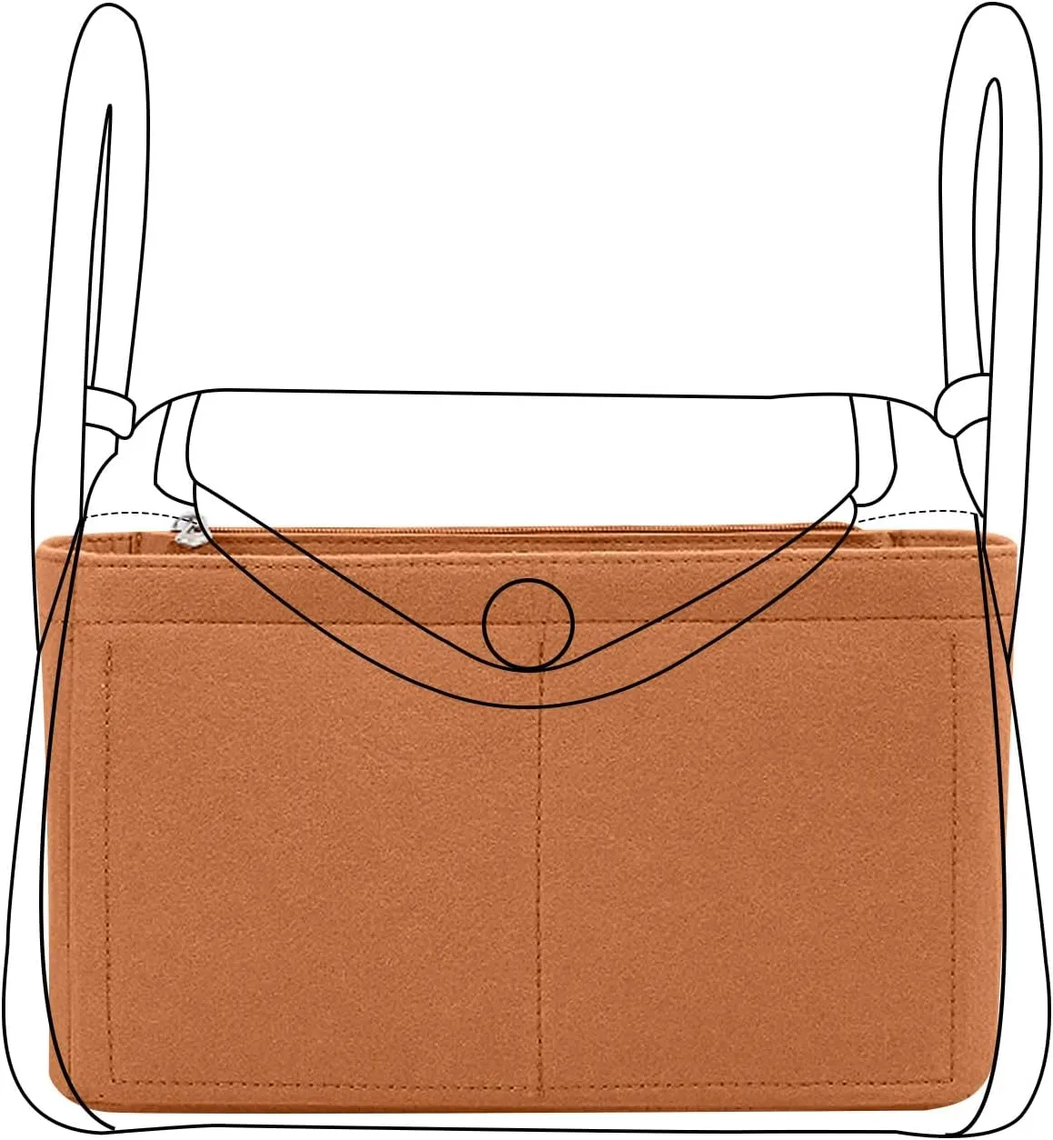 Lckaey Purse Organizer Insert for Tote Bag - Camel - Minimalist, Casual - Female - Felt - Free Standing - 1 Count