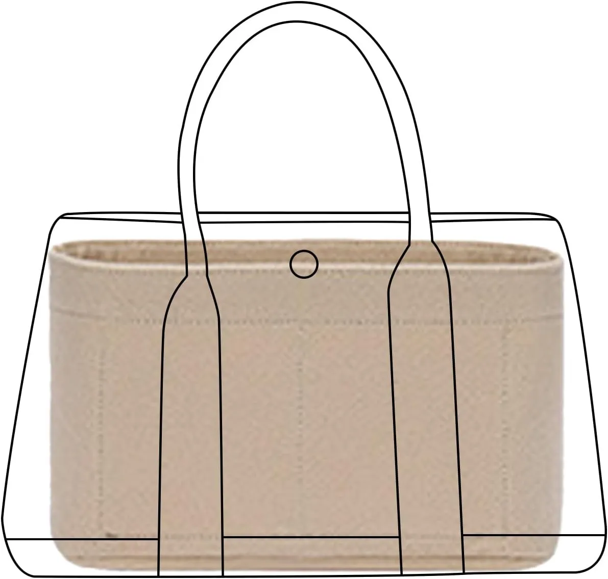 Lckaey Purse Organizer tote bag organizer for hermes garden party 26 Handbag Felt insert Y085Khaki-S