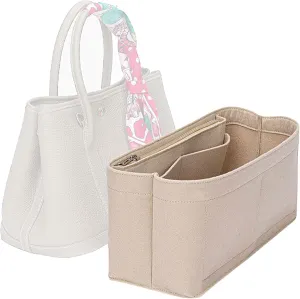 Lckaey Purse Organizer tote bag organizer for hermes garden party 26 Handbag Felt insert Y085Khaki-S