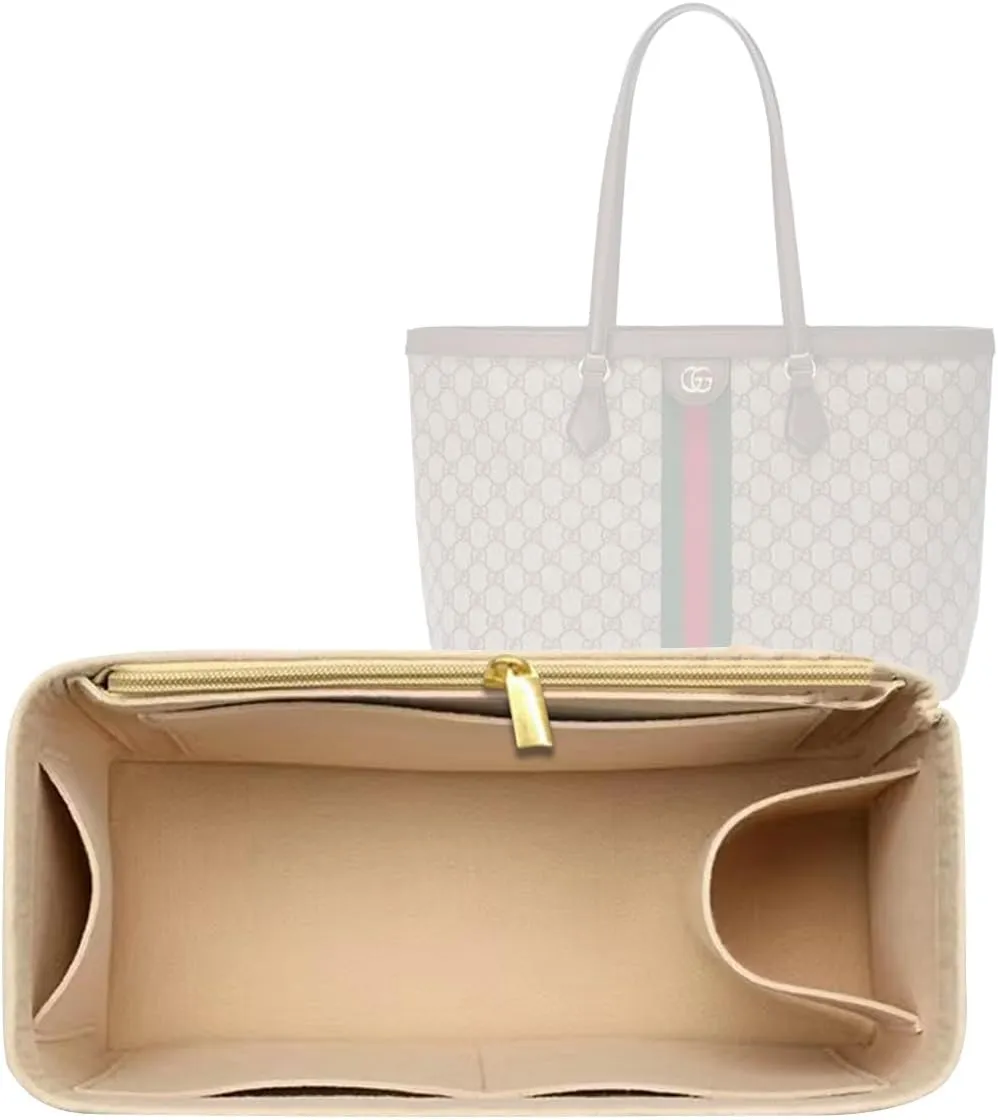 Lckaey tote bag organizer Insert for gucci ophidia Purse women large tote bag insert Y070Khaki-Ce pull